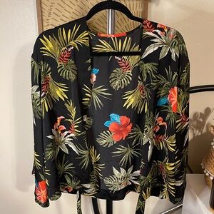 Floral kimono with wrap, large